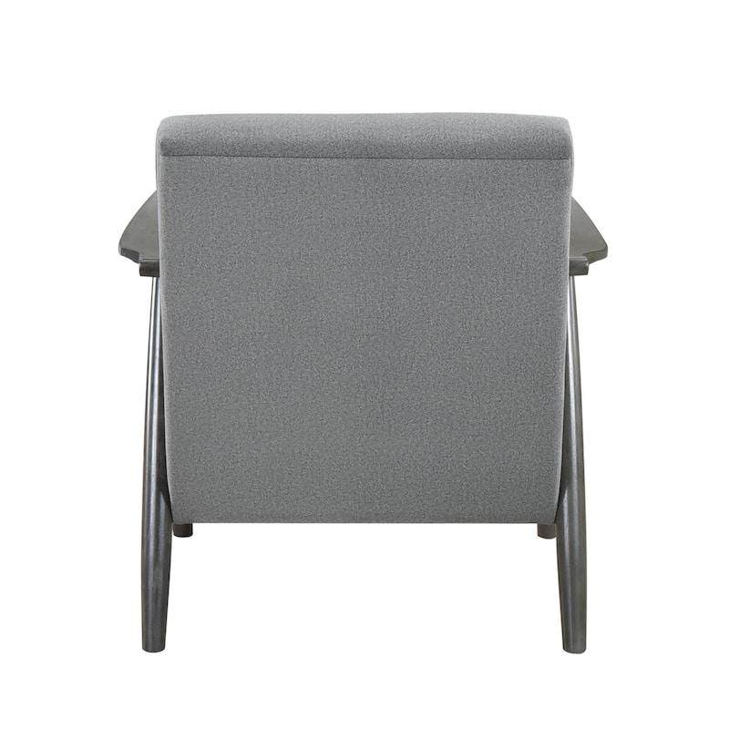 Tira 32 Inch Accent Chair, Channel Stitched, Gray Velvet, Solid Wood Frame