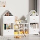 preview thumbnail 11 of 38, House-Shaped Children's Bookshelf，Multi-Functional Organizer for Books & Toys White