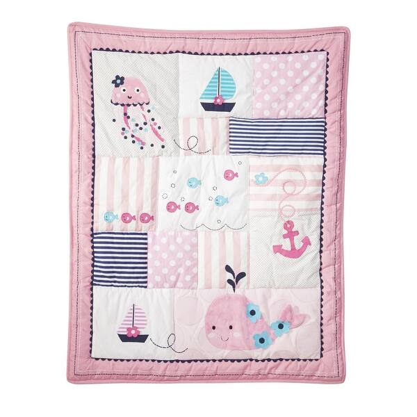 Shop Lambs Ivy Splish Splash Pink Navy White Nautical Ocean