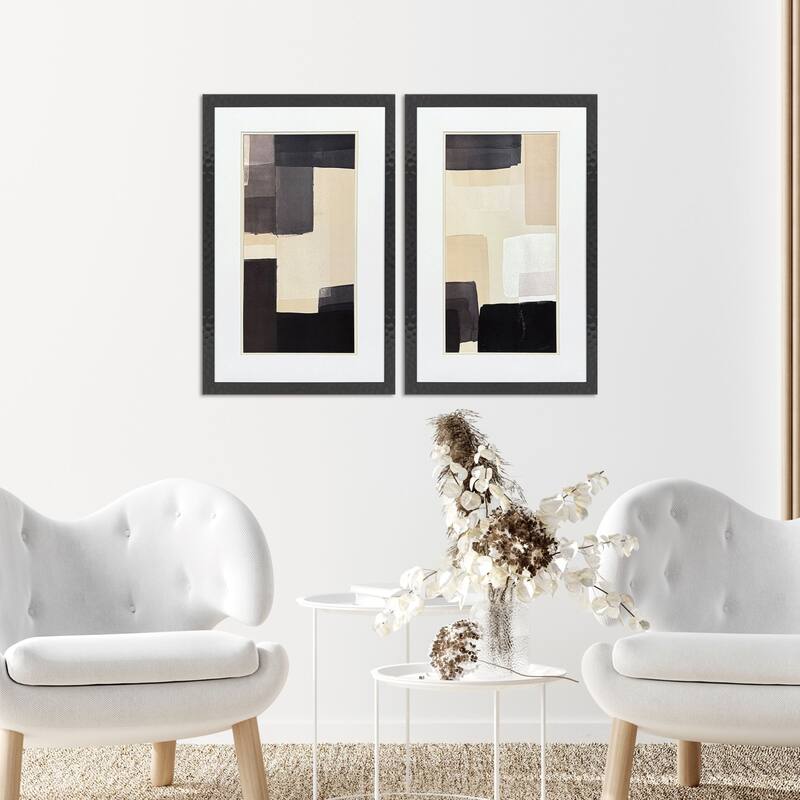 Paragon Neutral Shapes Framed Art - Set of 2 - 2-piece Set