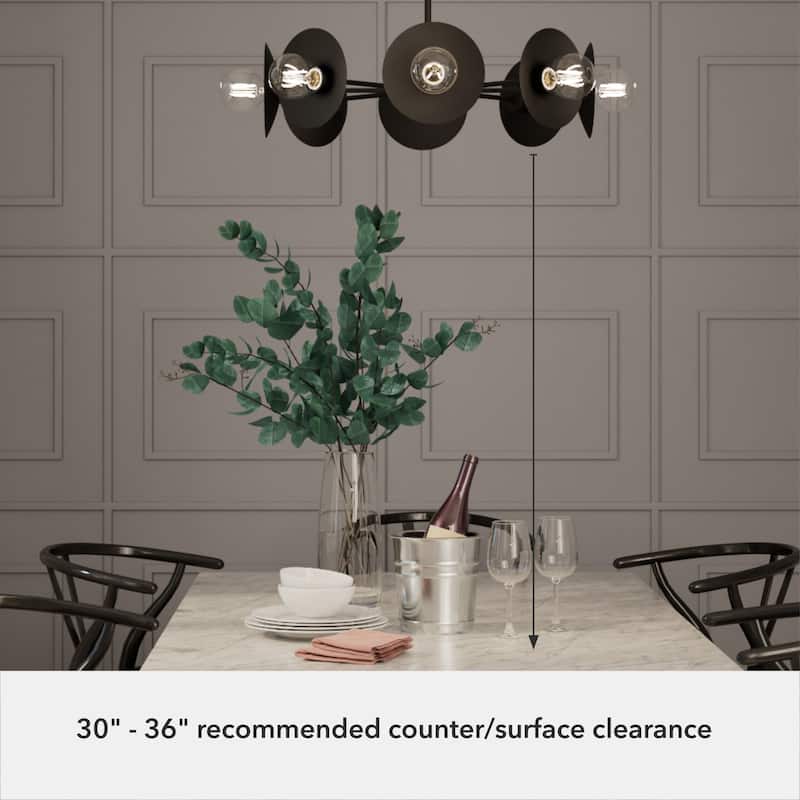 Hunter Fernando Black 8-Light Chandelier - Dining Room, Bedroom, Living/Great Room, Foyer - Modern, Abstract - Designer!