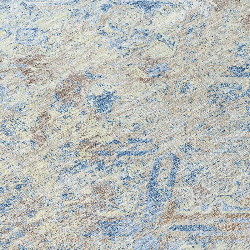 Machine Washable Indoor/ Outdoor Chantille Diamonds Distressed Rug