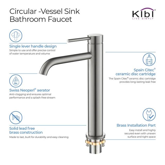 Luxury Solid Brass Single Hole Bathroom Vessel Sink Faucet