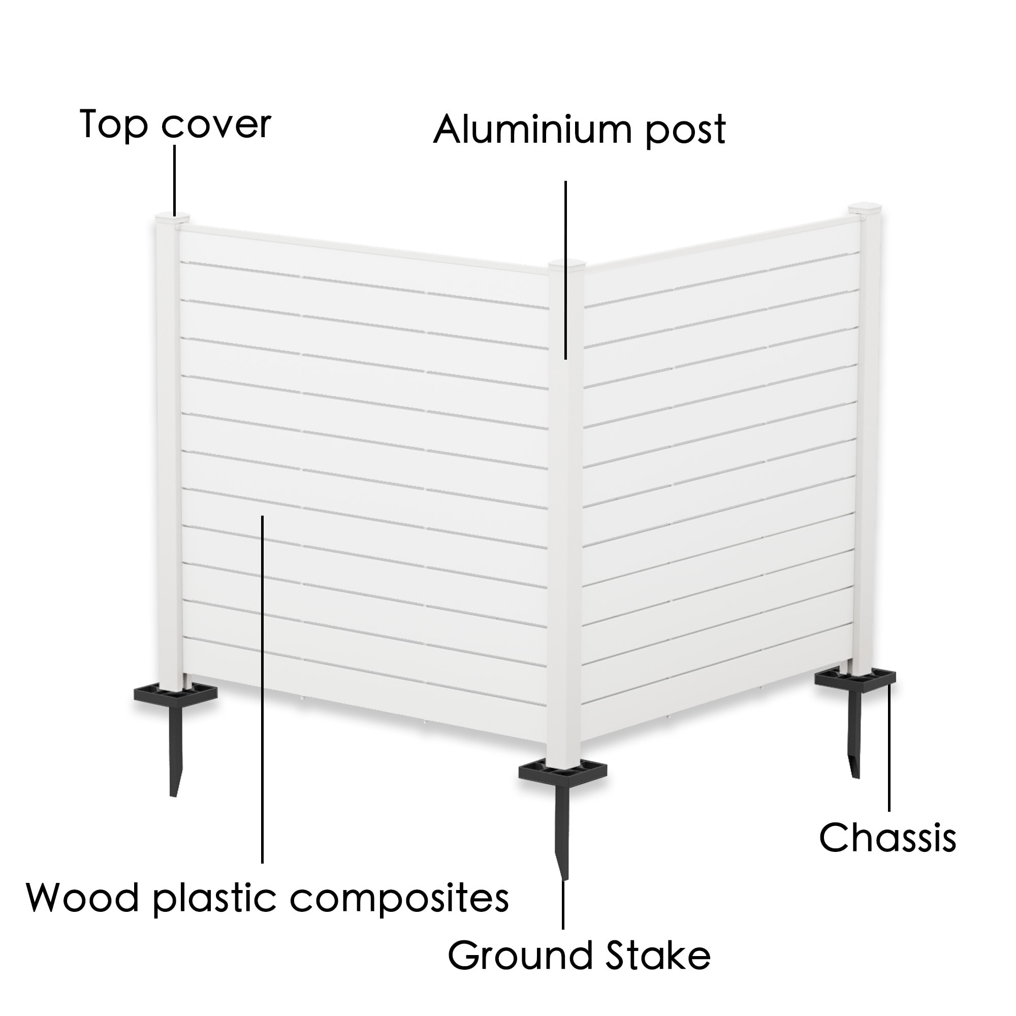 Kozyard 50"W x 47"H Outdoor Privacy Screens Fence Kit for Outside Backyard Patio