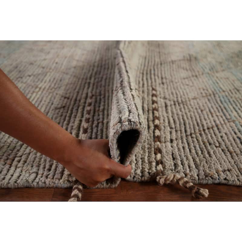 Trellis Moroccan Large Area Rug Handmade Oriental Wool Carpet - 10'0"x 15'4"