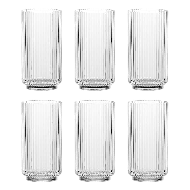 Abode Homewares Mesa Jumbo, 22 oz. Set of 6 - Clear