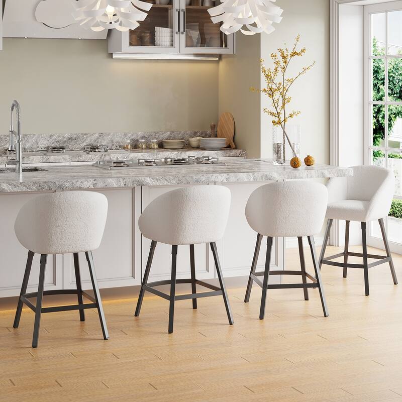 Bar Stools Set of 2,Upholstered Bar Stool with Back, 27 inch Height Counter Height Barstools for Home Kitchen Island