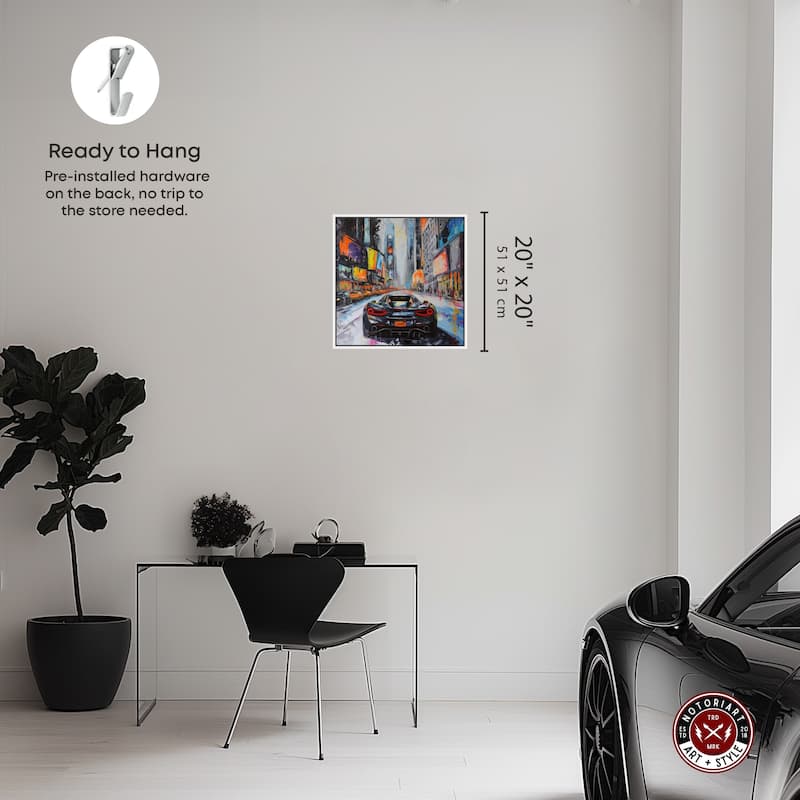 Notoriart Blast The Speakers Framed Car 1 Piece Canvas Wall Art