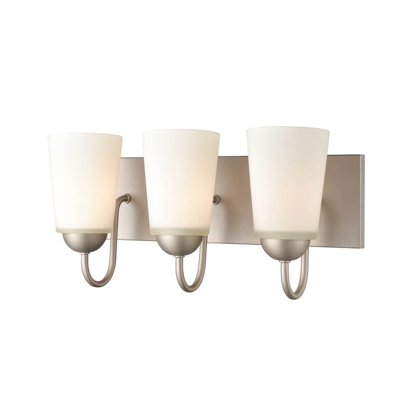 Millennium Lighting Ivey Lake 3 Light Bathroom Vanity Fixture in Multiple Finishes with Frosted Glass Shades