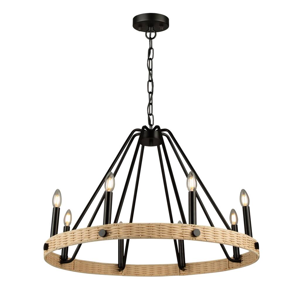 Perris 8 Light Chandelier Black