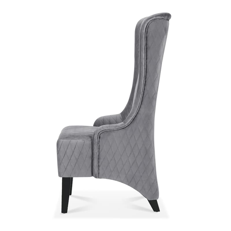 Gray 23.03" High Back Accent Chair with Solid Frame