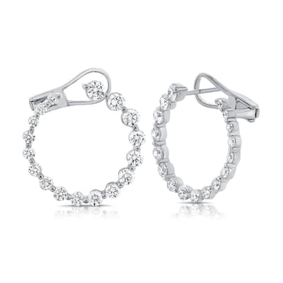 Joelle Collection Diamond Open Circlr Earrings 14K Gold