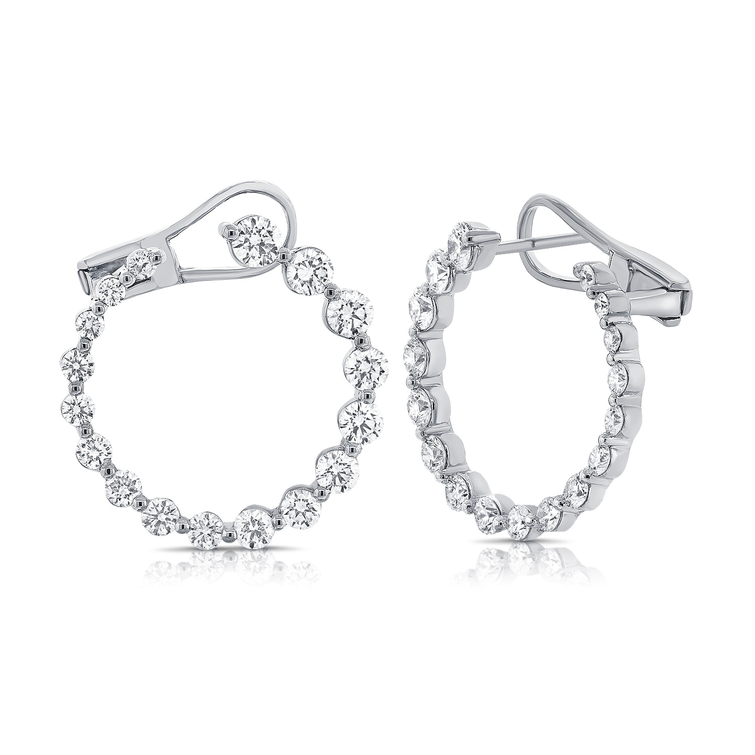 Joelle Collection Diamond Open Circlr Earrings 14K Gold