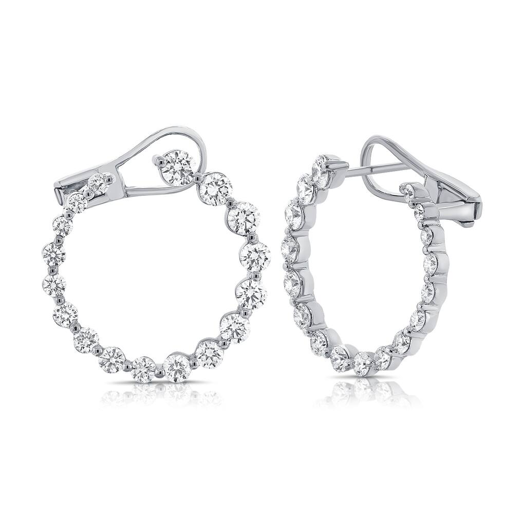 Joelle Collection Diamond Open Circlr Earrings 14K Gold