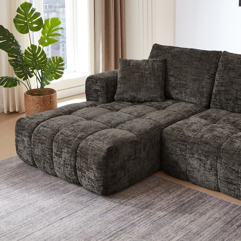 108.2" L-Shaped Chenille Luxury Oversized Sectional Sofa Free-combined Sofa, No Assembly Required