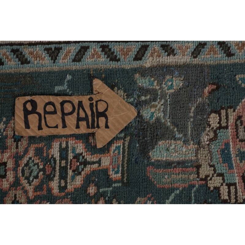 Over Dyed Pink Tabriz Persian Vintage Rug Handmade Wool Carpet - 9'9"x 12'7"