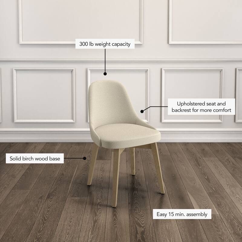 Amisco Hadley Upholstered Dining Chair with Solid Wood Legs