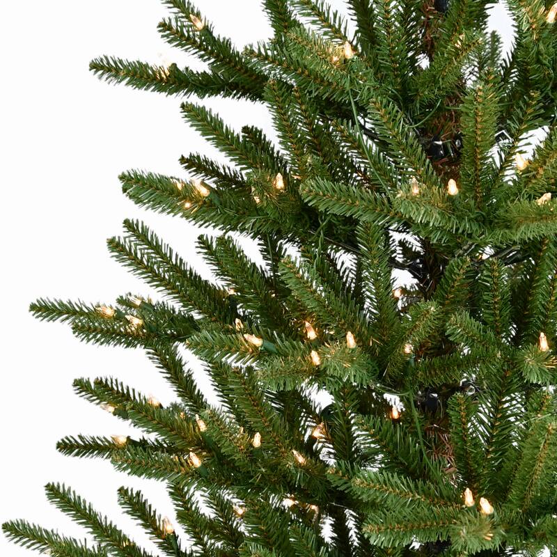 Puleo International 6.5 ft. Pre-Lit Artificial Mountain View Spruce Tree with 350 Warm White LED Lights