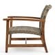 preview thumbnail 10 of 37, Hampton Outdoor Wood/Wicker Club Chair (Set of 2) by Christopher Knight Home