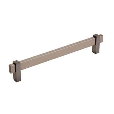 Mulino 7-9/16 in (192 mm) Center-to-Center Black Brushed Nickel/Black Nickel Cabinet Pull - 7.5625