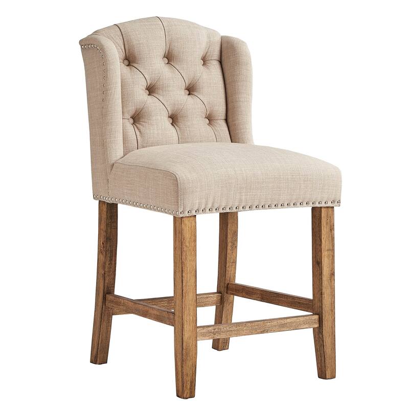 Lakin Tufted Linen Upholstered Stool (Set of 2) by iNSPIRE Q Artisan