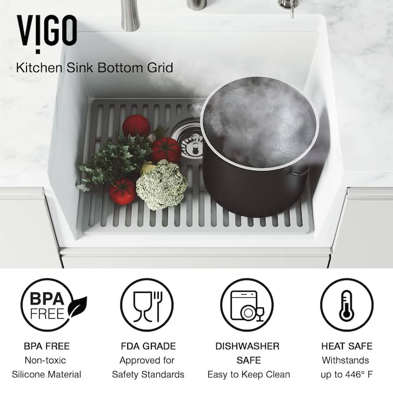 VIGO 19" L X 14" W Silicone Protective Bottom Grid for Kitchen Sink