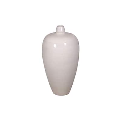 Artissance 17" Vintage White Ceramic Small Opening Plum Vase