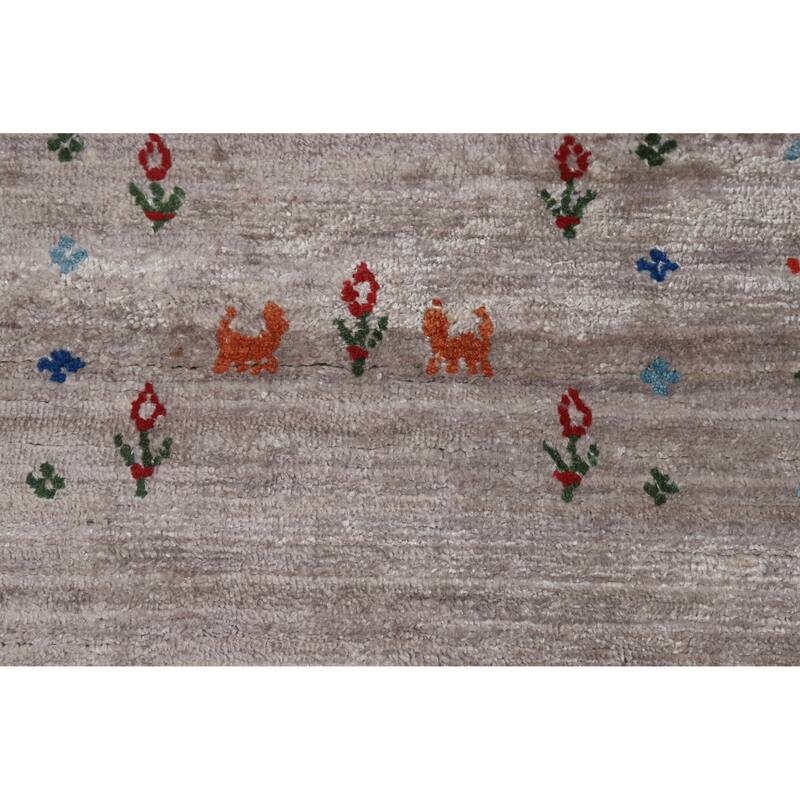 Gabbeh Oriental Area Rug Handmade Living Room Silk Carpet - 8'11" x 11'7"