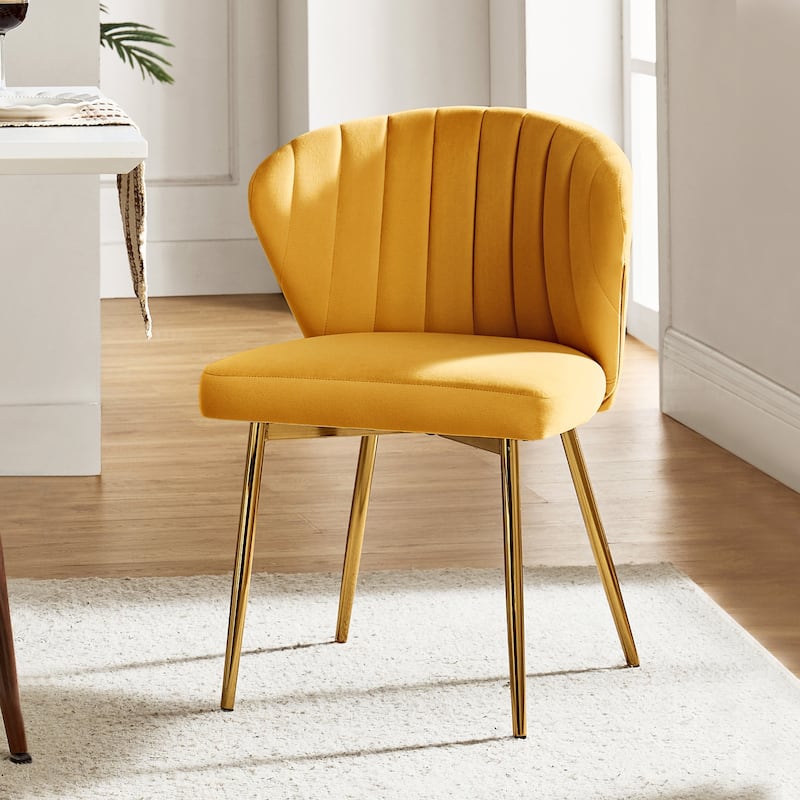 Aruna Accent Chair with Metal Legs 20''W X 19.5 ''D X 29''H by HULALA HOME