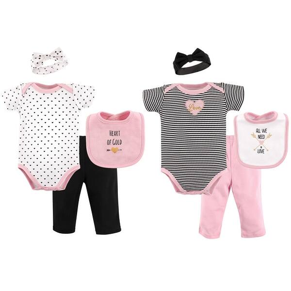 slide 1 of 1, Hudson Baby Infant Girl Layette Boxed Giftset, Heart, 0-6 Months - Heart 0-6 Months - Heart