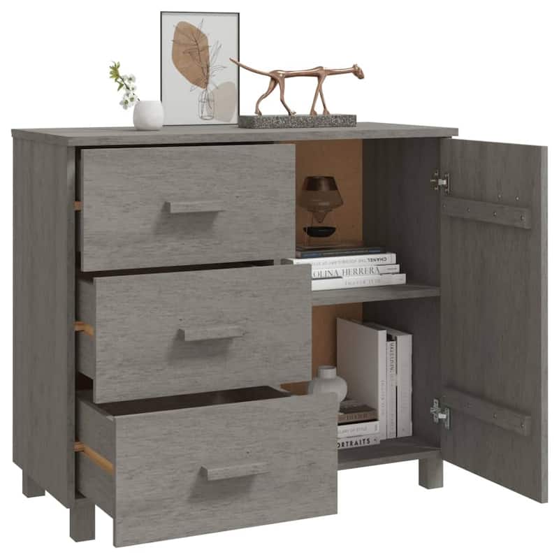 vidaXL Sideboard Buffet Cabinet with Storage for Kitchen HAMAR Solid Pinewood - 35.4"x15.7"x31.5"