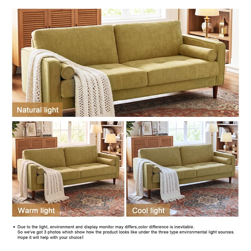 62.5'' W Corduroy Couch Upholstered Square Arm Sofa