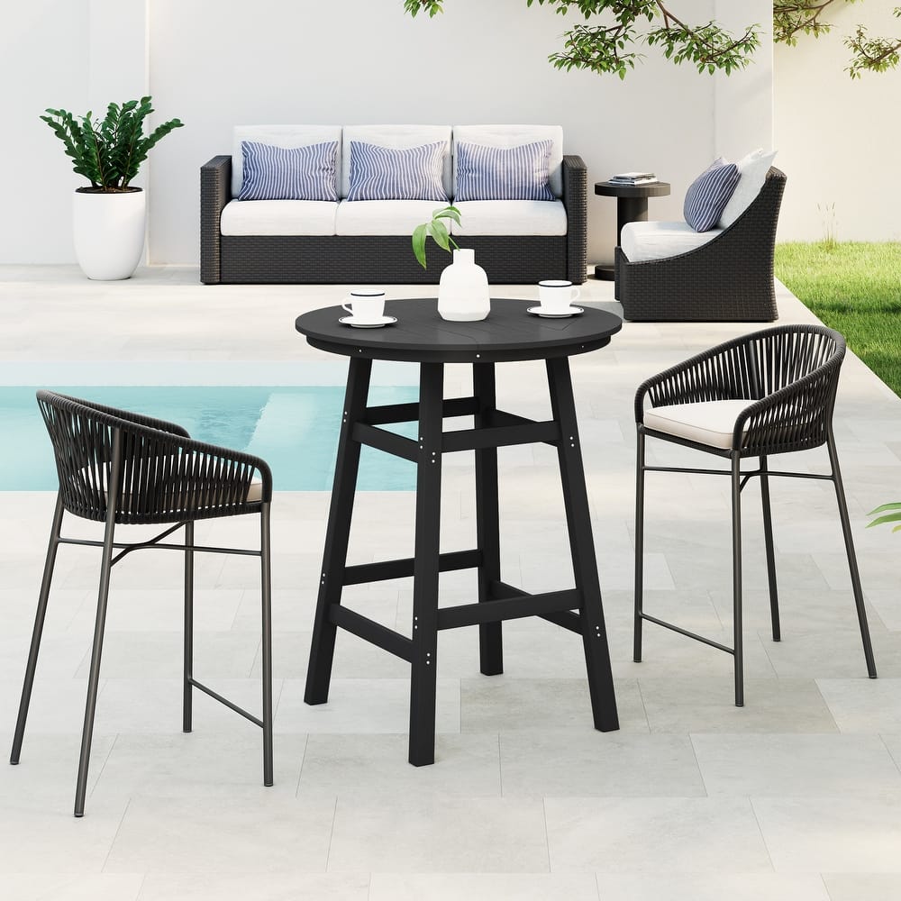Laguna Hdpe All Weather Outdoor Patio 35" Round Bar Table