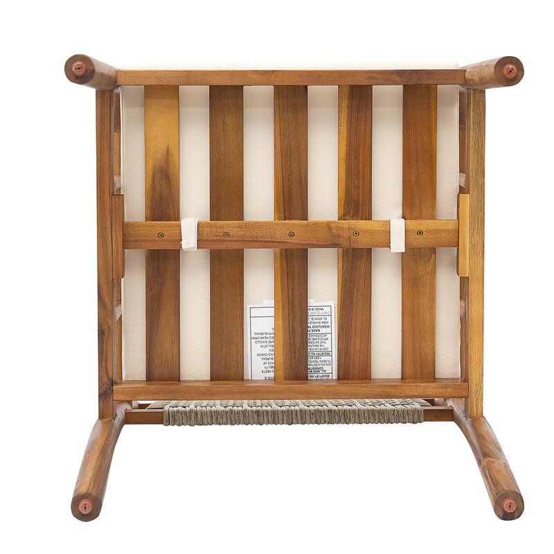 Christopher Knight Home - Porto Outdoor Acacia Wood 7-Piece Dining Set with Rattan Back Chairs & 66.25" Solid Wood Dining Table