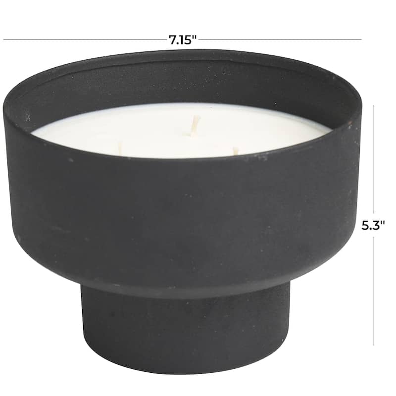 Metal Scented Matte 50 oz 3 Wick Decorative Candle with White Wax - Black, Gray, Light Brown, White - Roche River Decor