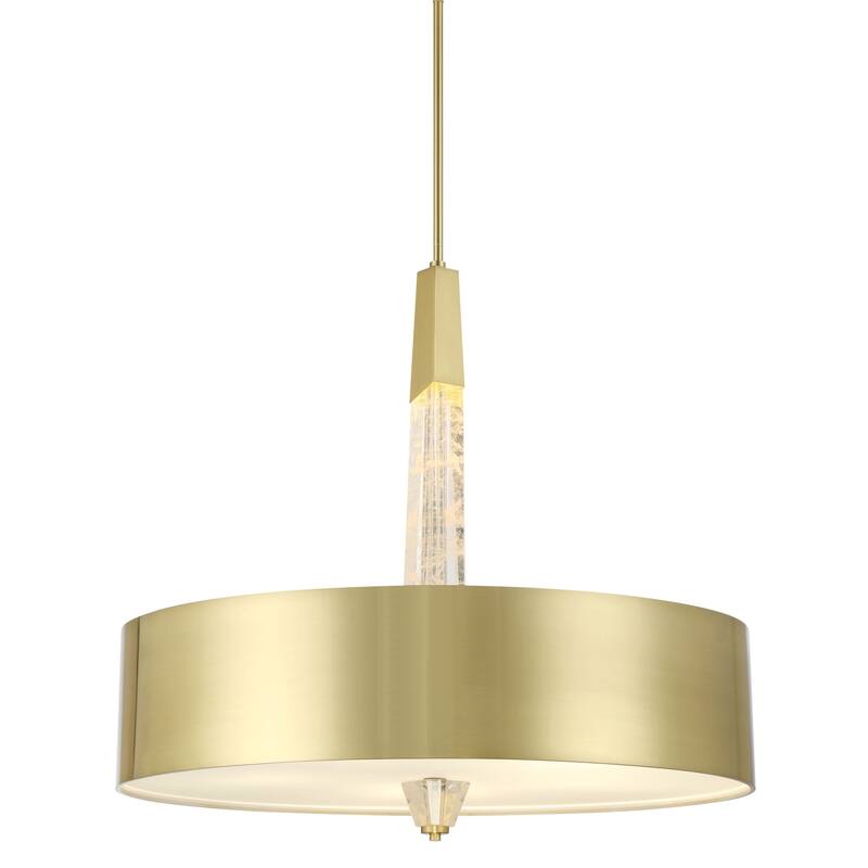 Kovacs P1285-L Drifting Droplets 6 Light 28" Wide LED Crystal Pendant - Brushed Brass