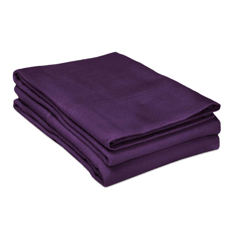 Superior Solid Flannel Cotton Fuzzy Pillowcases, Set of 2