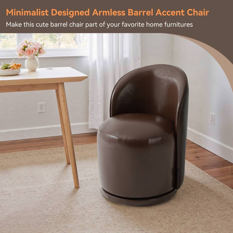 23" W Upholstered Swivel Side Chair for Dining Room, Balcony, Parlour