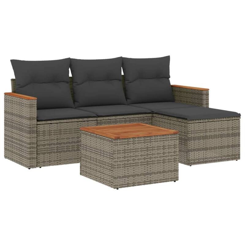 vidaXL Garden Sofa Set Black - 24.4 x 24.2 x 27.2