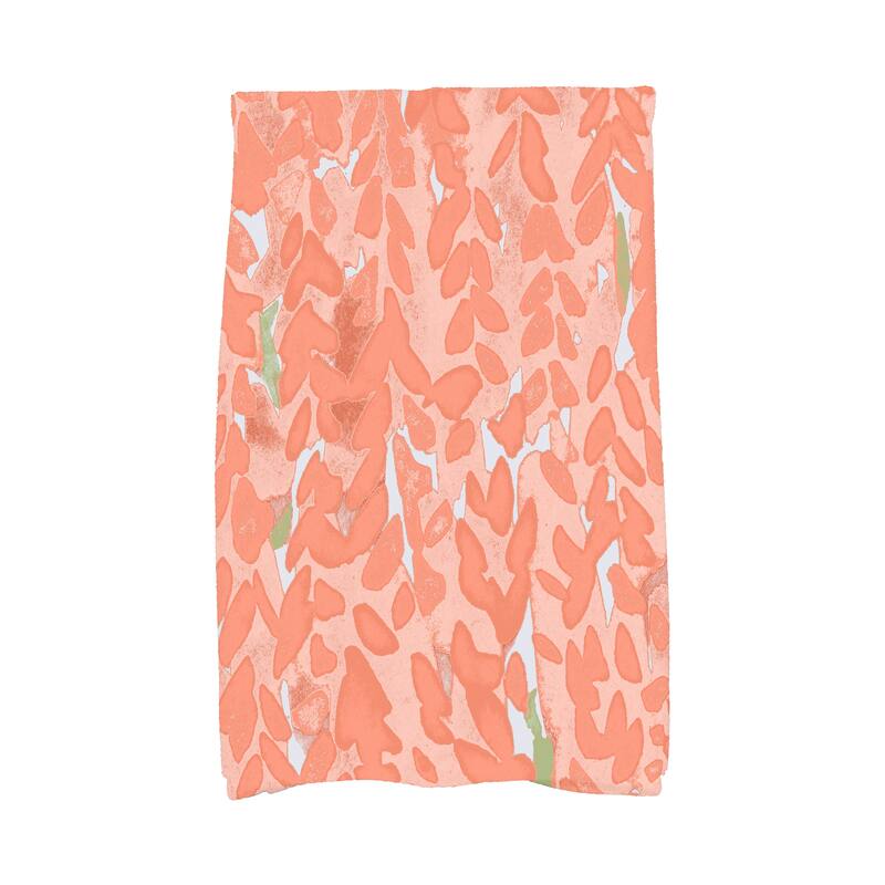 Flower Bell 18 x 30 inch Floral Hand Towel - Coral