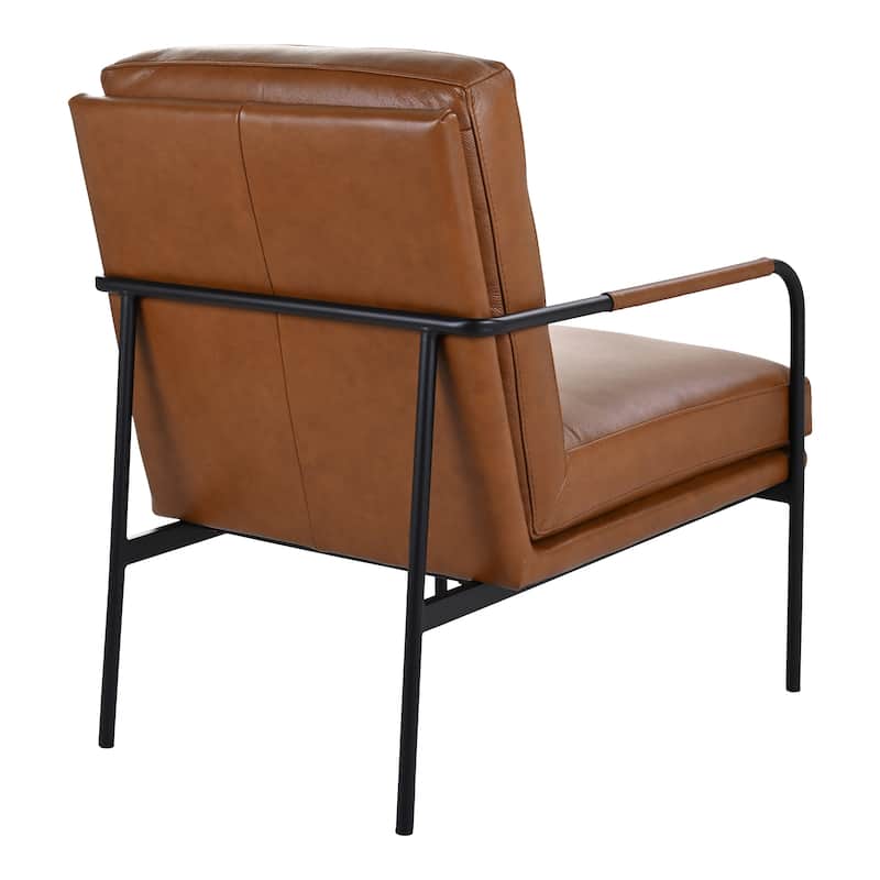 Aurelle Home Rustic Leather and Iron Accent Chair