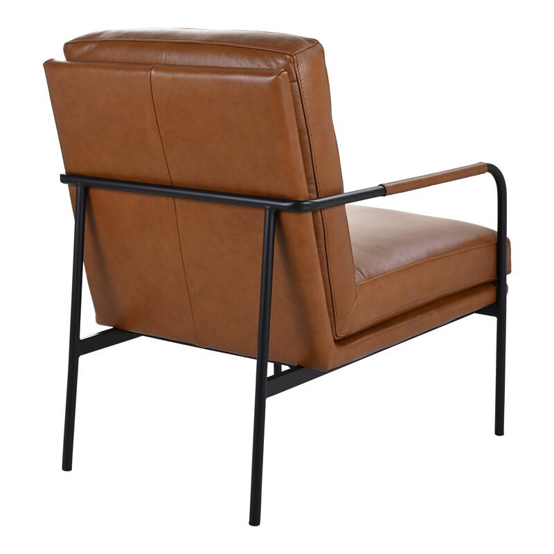 NADAAL STUDIOS Juno - Arm Chair with Premium Top Grain Leather in Chestnut Brown