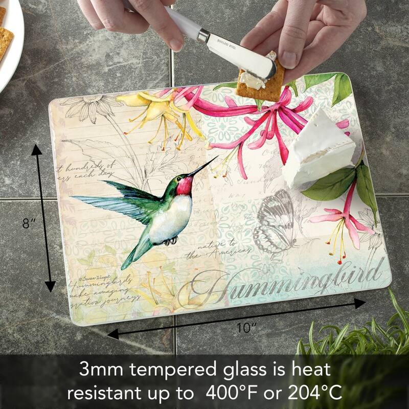 Field Guide 3mm Heat Tolerant Tempered Glass Cutting Board 10” x 8” Manufactured in the USA Dishwasher Safe