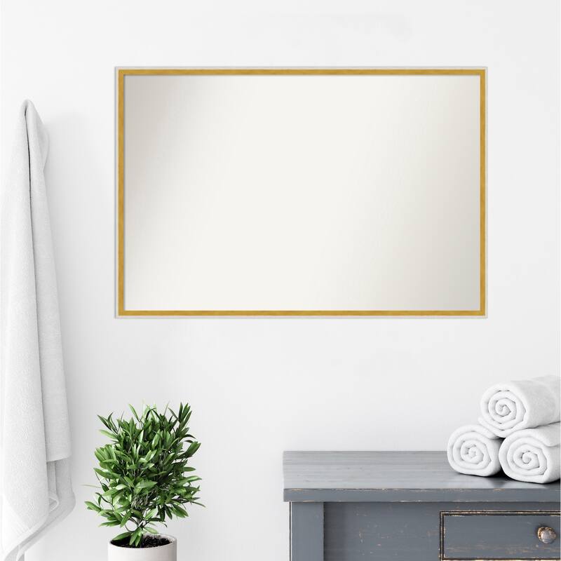Paige Non-Beveled Wood Framed Bathroom Vanity Wall Mirror