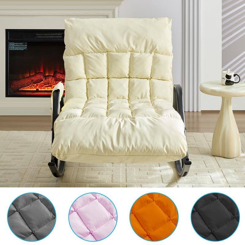 Mixoy Adjustable Widen Rocking Chair,Modern Lounge Nursery with Iron Frame