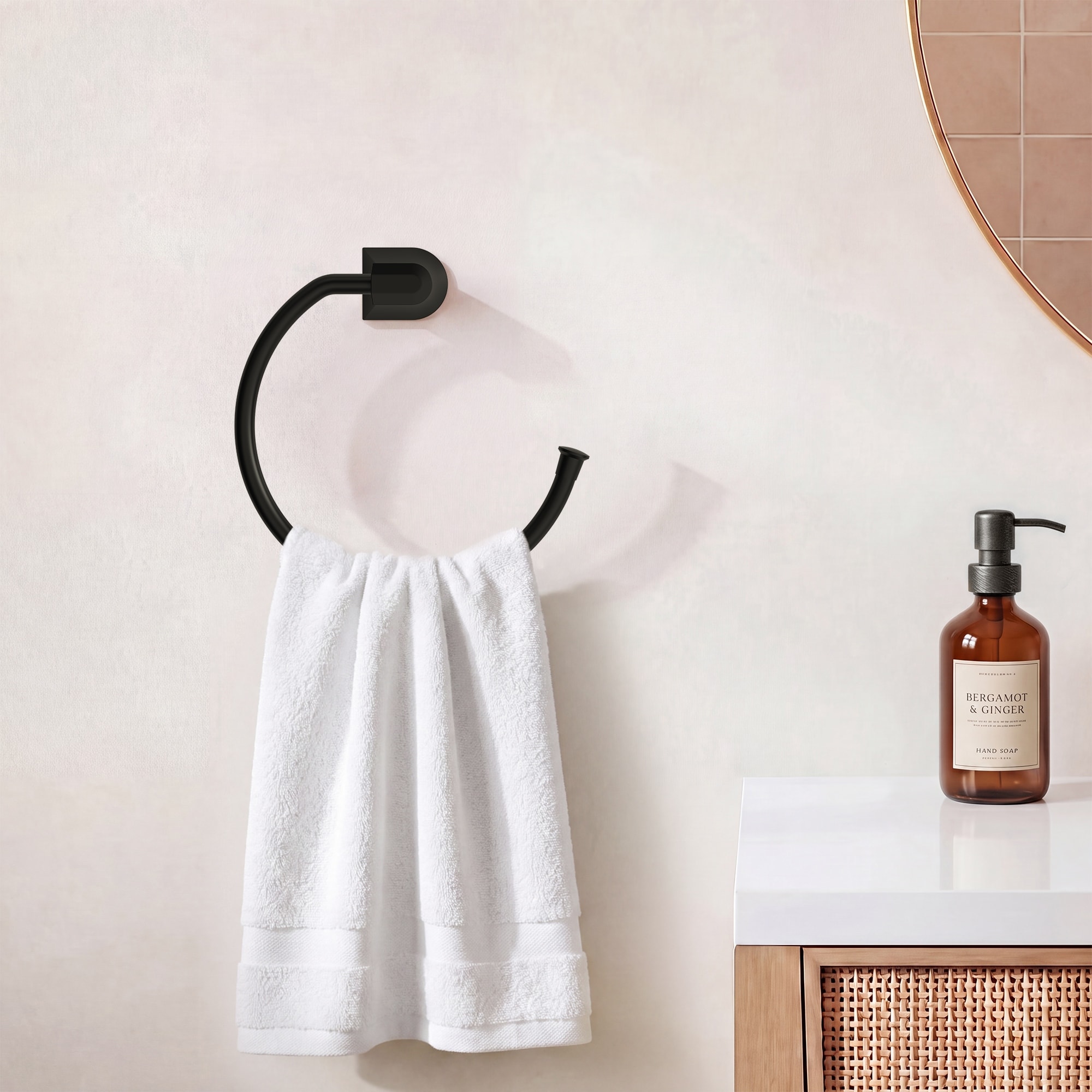 Wall Mounted Stainless Steel Bathroom Towel Ring, Modern Minimalist Design