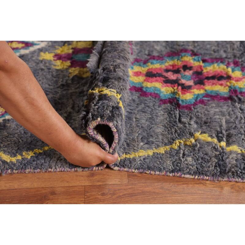 Geometric / Moroccan Style Rug Hand-Knotted Wool Carpet - 6'10" x 10'10"