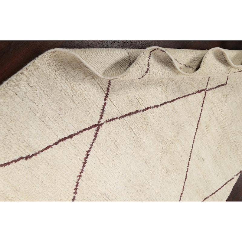 Vegetable Dye Oriental Moroccan Berber Area Rug Wool Hand-knotted - 5'9" x 9'5"
