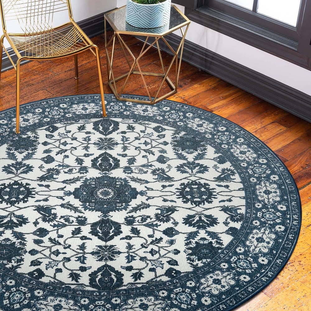 My Magic Carpet Machine Washable Accent Rug Ramage Blue