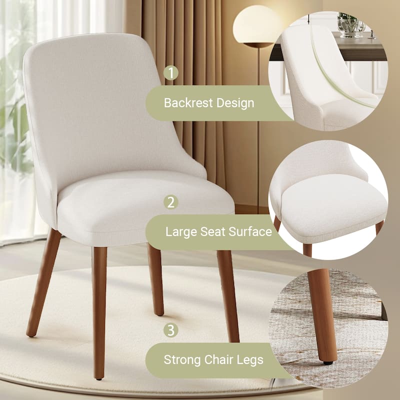 High Back Dining Chairs Upholstered Padded Kitchen Chairs Wood Legs for Restaurant Cafe